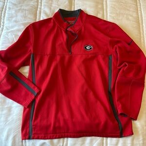 Nike Red Georgia Bulldogs Golf Dr-fit Pullover/ Half zip